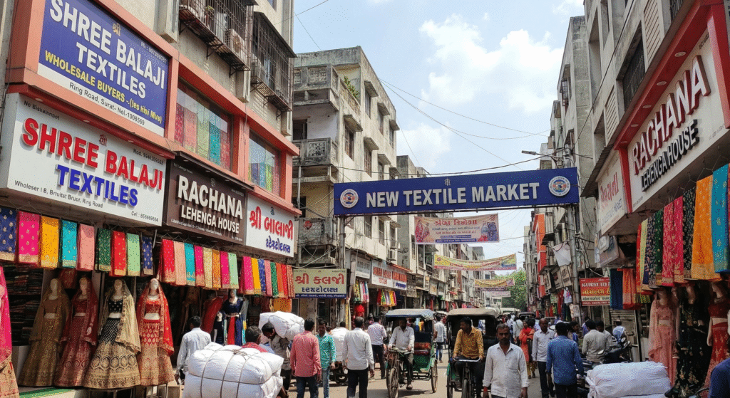 Surat’s Ring Road and New Textile Market wholesale lehenga shops