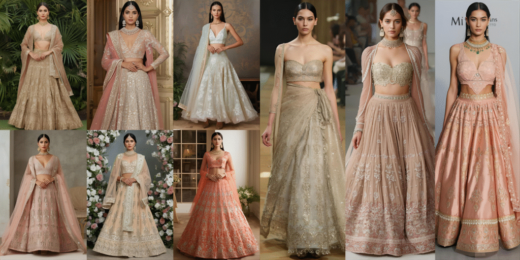 Overview image showcasing the latest Lehenga Fashion Trends 2026 styles