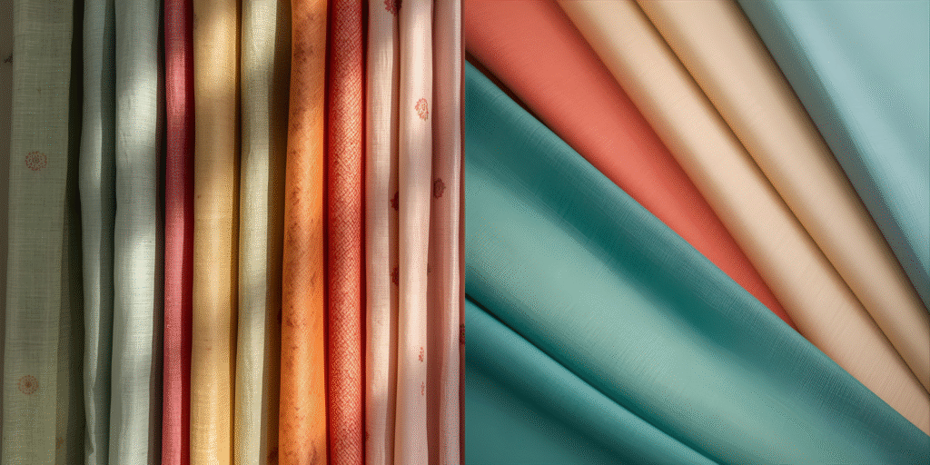 Different types of eco-friendly fabrics used in modern lehengas