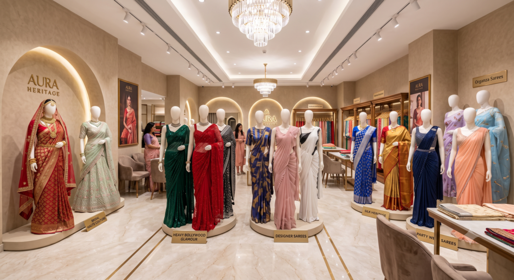 Designer and bridal sarees available in Surat wholesale market